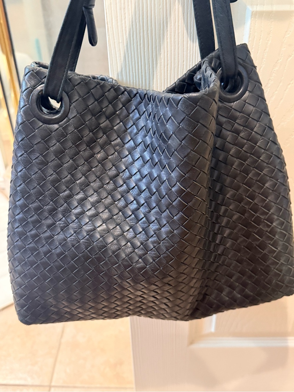Bottega Veneta Black Intrecciato Shoulder Tote - Picture 6 of 12